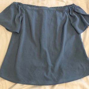 Blue Off the Shoulder Blouse, size M